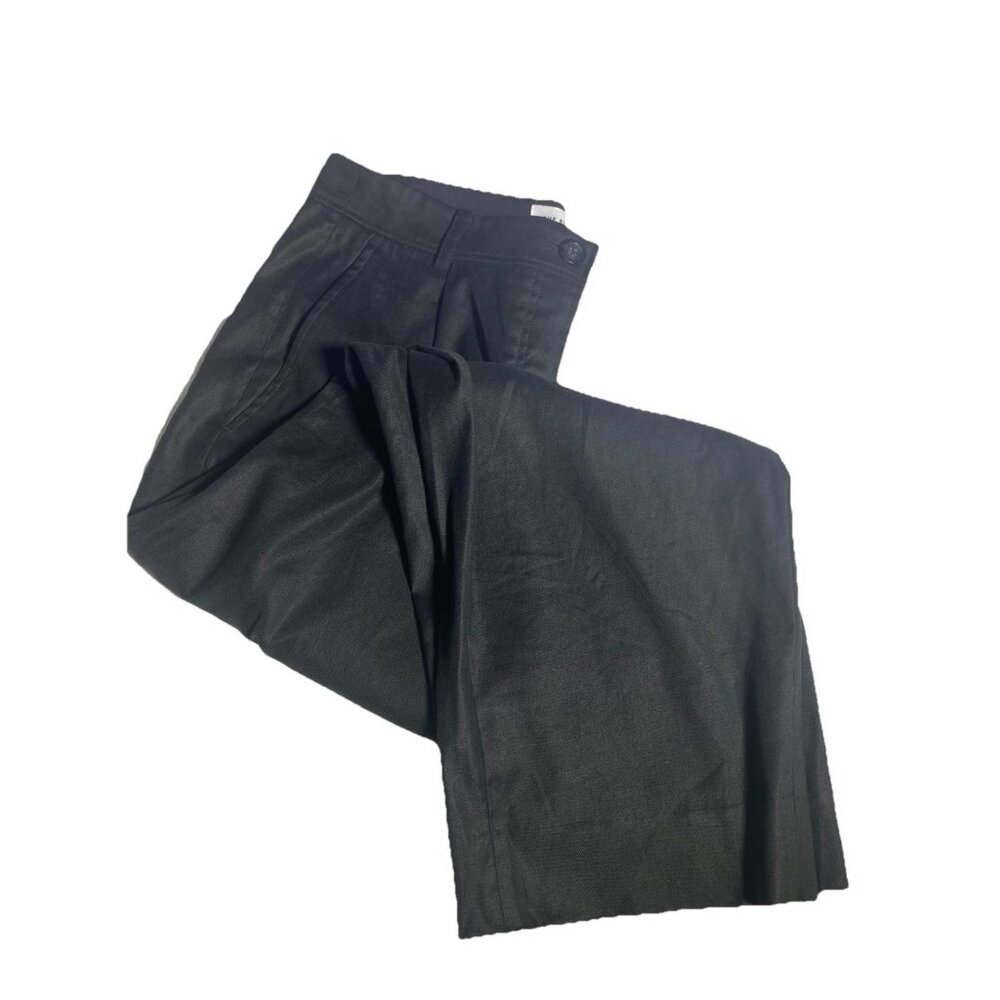 The Reset R Label Black Sz Medium Pleat Linen Tencel Cotton Slouchy Pants RE743